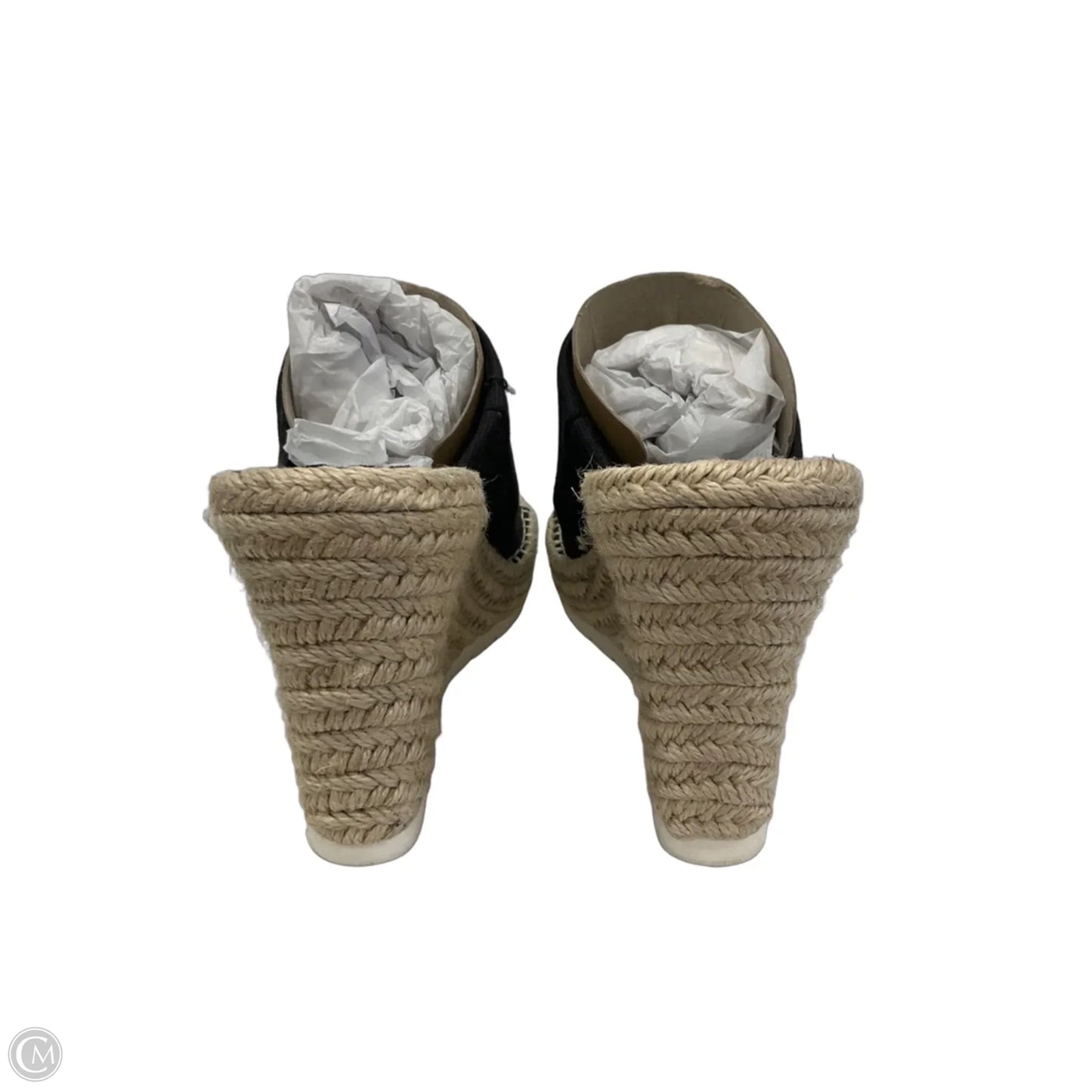 Sandals Heels Wedge By Toms In Black & Tan, Size: 7.5