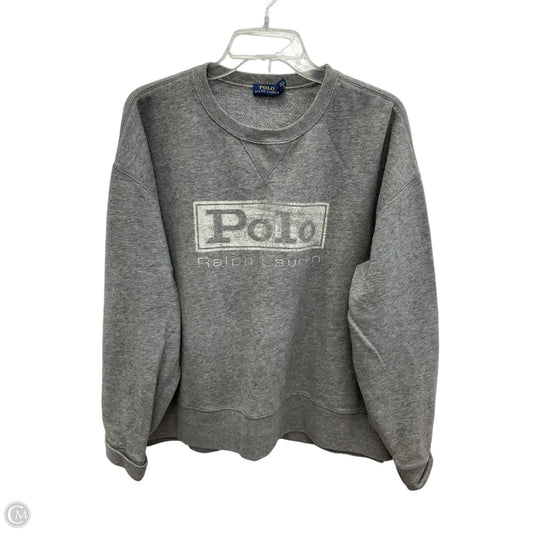 Athletic Top Long Sleeve Crewneck By Polo Ralph Lauren In Grey, Size: Xl