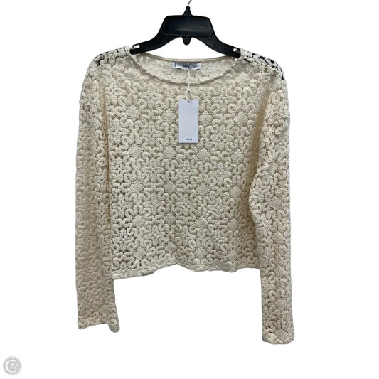 Top Long Sleeve By Mng In Cream, Size: L