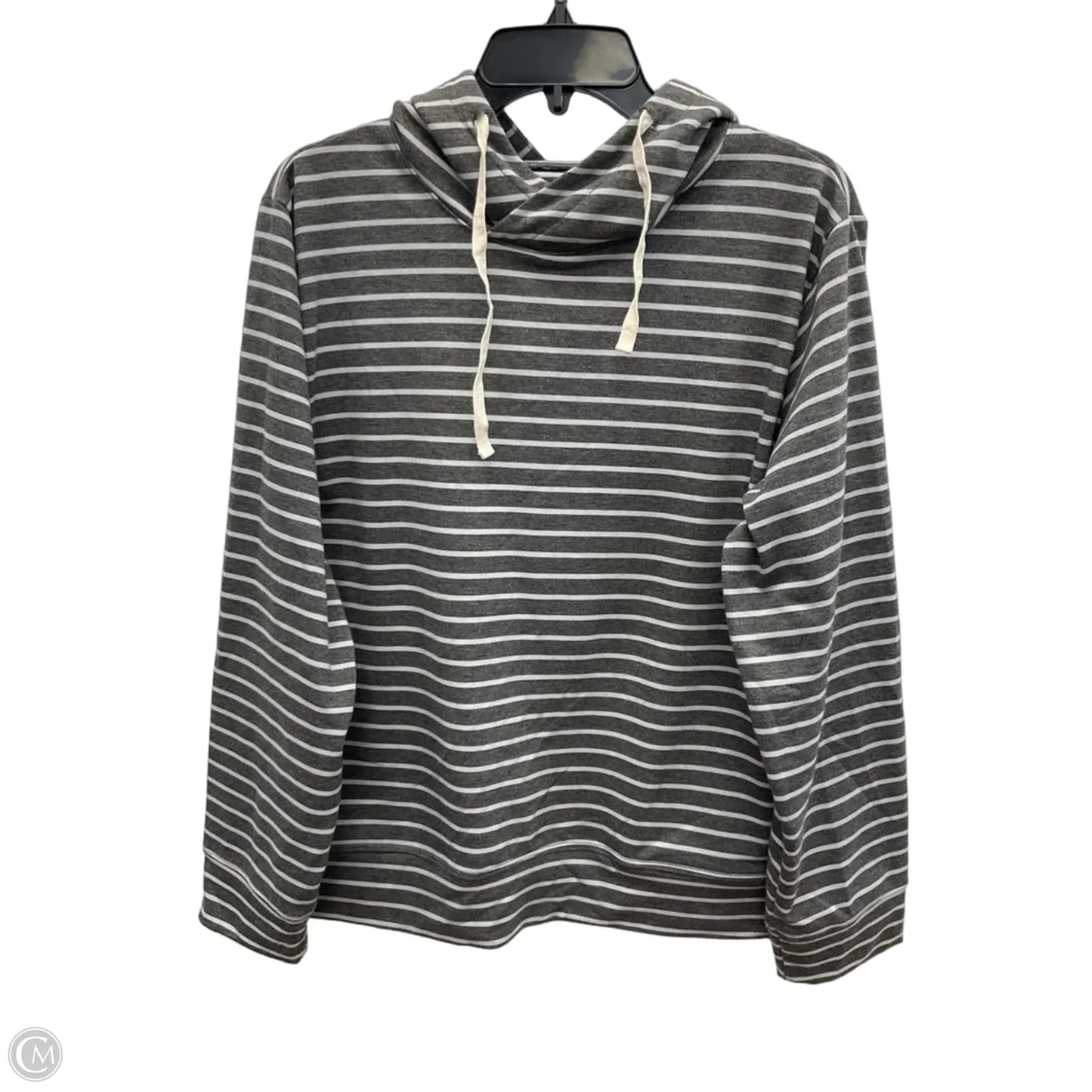 Athletic Sweatshirt Hoodie By Cmb In Grey, Size: M