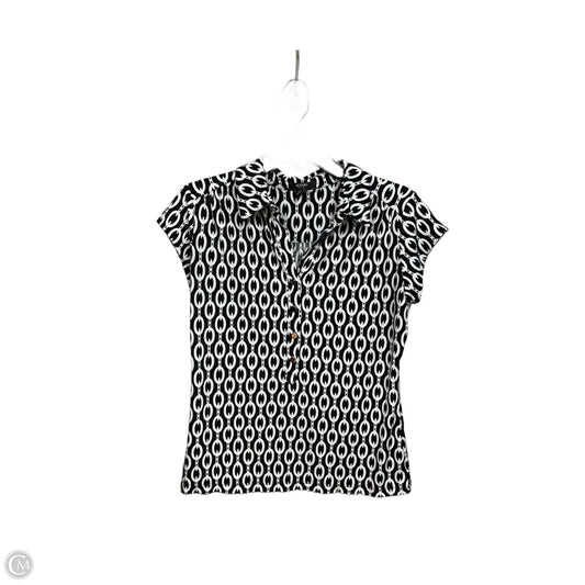 Top Short Sleeve By Alfani In Black & White, Size: Mp