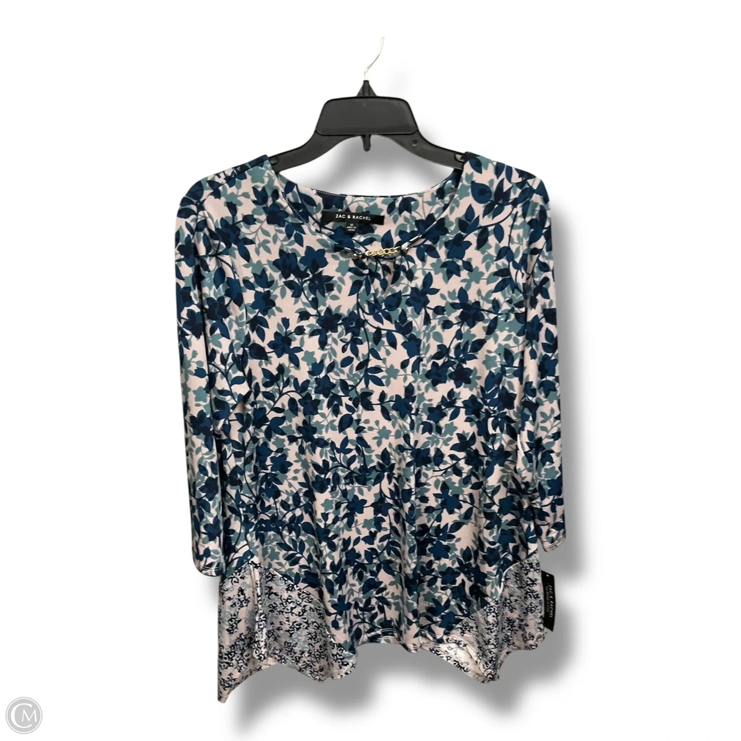 Blouse 3/4 Sleeve By Zac And Rachel In Floral Print, Size: M