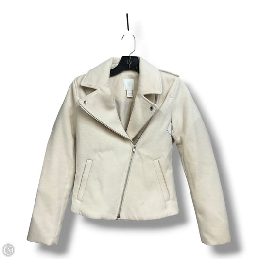 Jacket Moto By H&m In Cream, Size: Xs