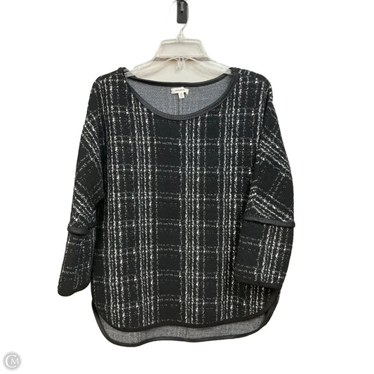 Top 3/4 Sleeve By Max Studio In Black & White, Size: M