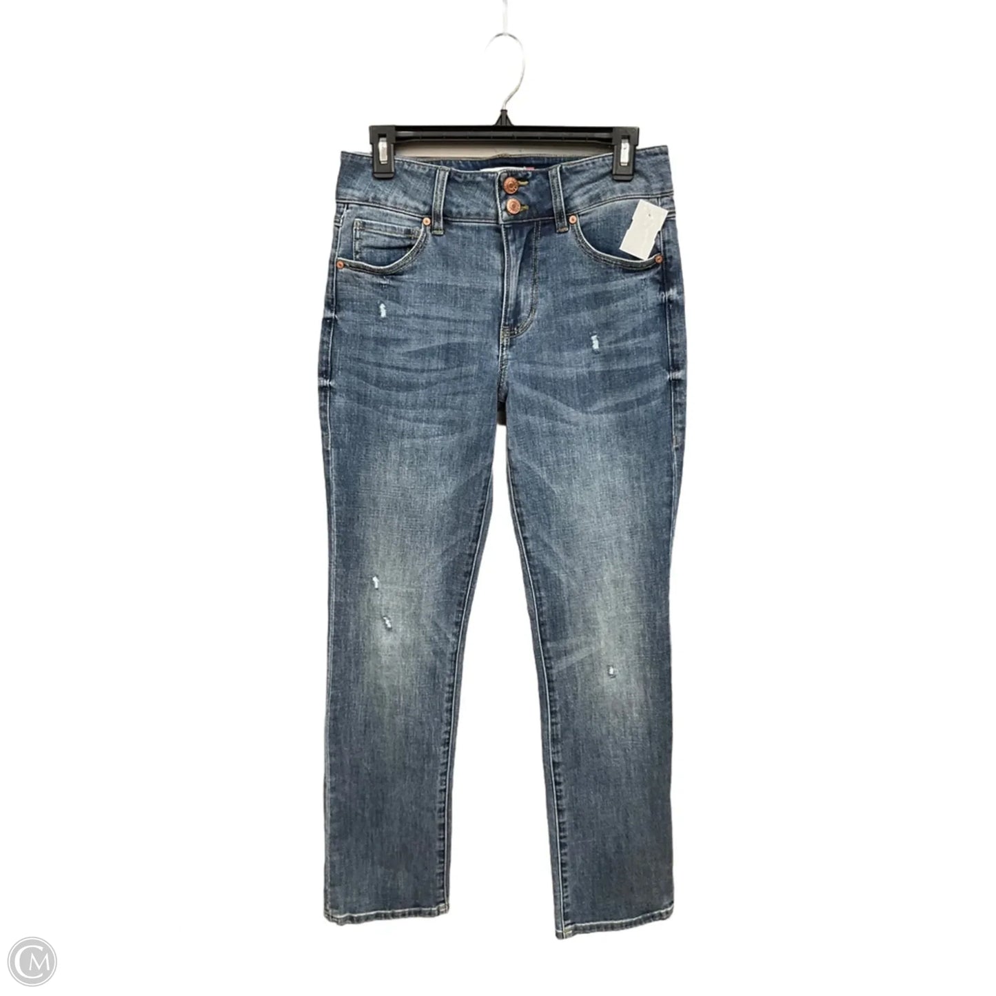 Jeans Straight By Cabi In Blue Denim, Size: 6