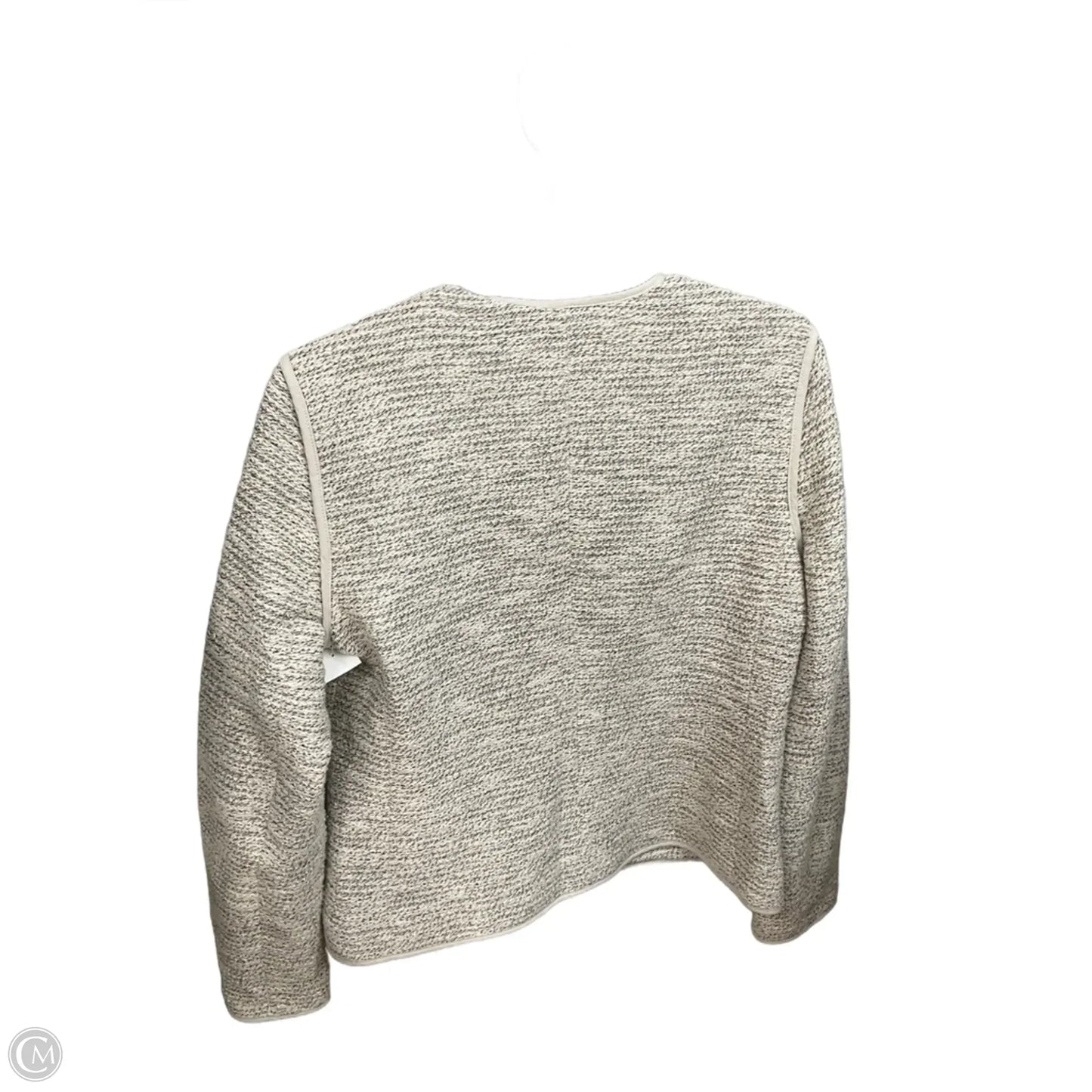 Jacket Moto By Ann Taylor In Cream & Grey, Size: M