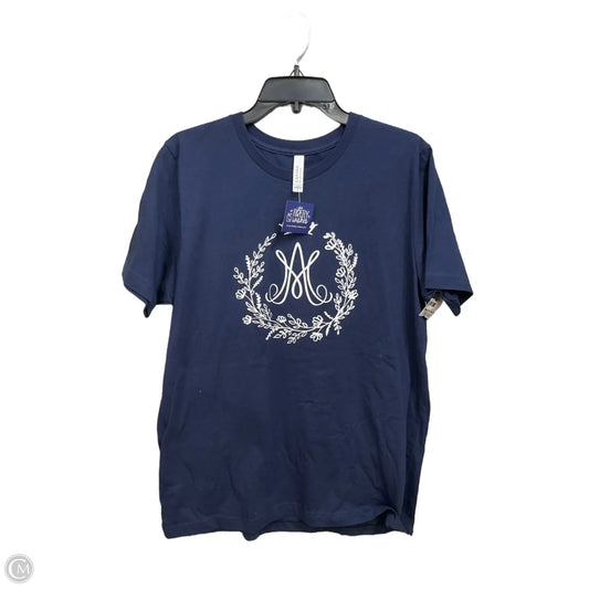 Top Short Sleeve Basic By Bella + Canvas In Blue & White, Size: L