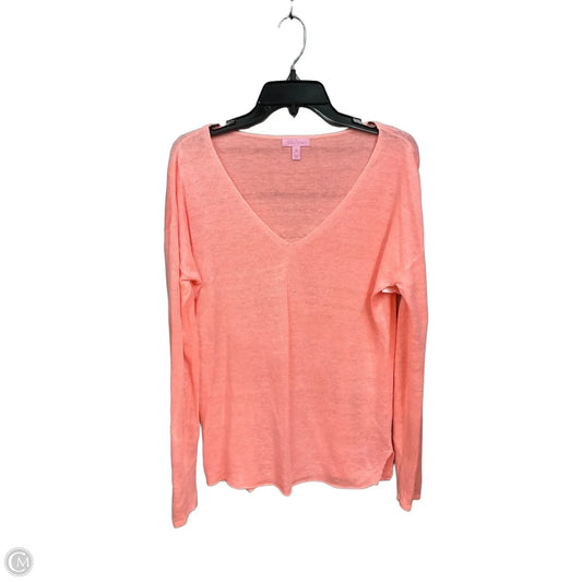 Top Long Sleeve Designer By Lilly Pulitzer In Peach, Size: M