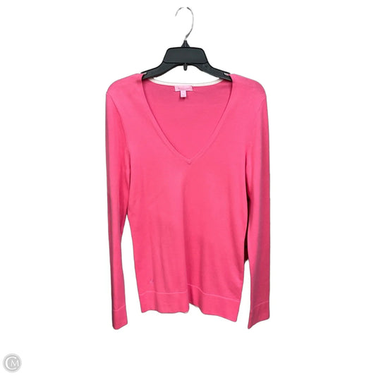 Top Long Sleeve Designer By Lilly Pulitzer In Pink, Size: L