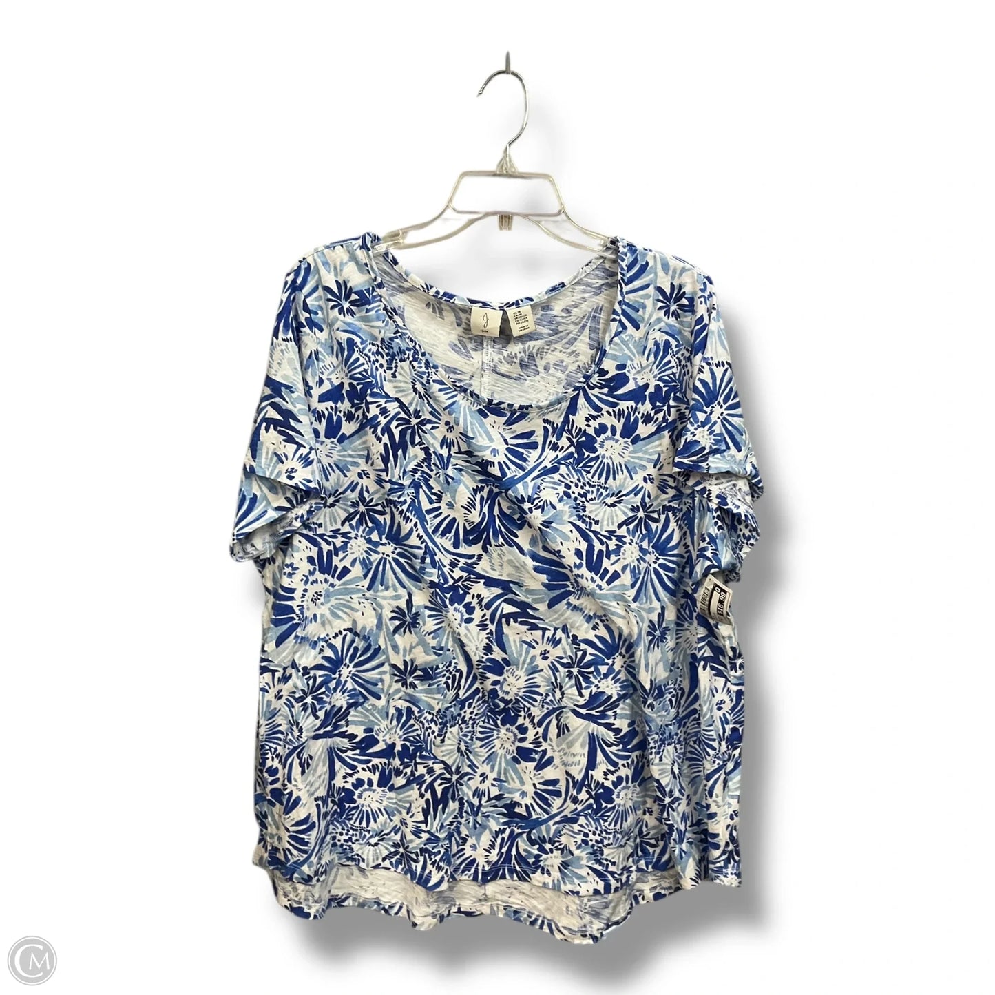 Top Short Sleeve By Joie In Blue & White, Size: 3x