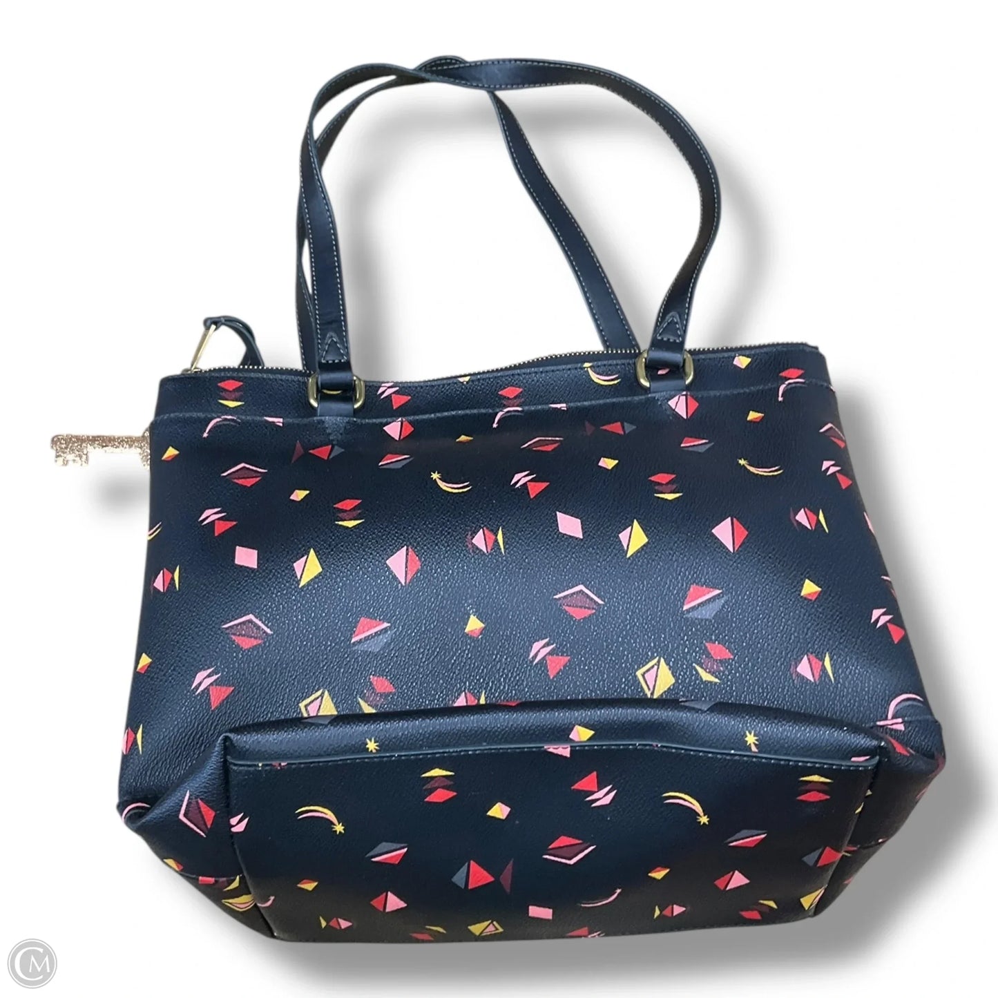 Handbag Leather By Fossil, Size: Medium