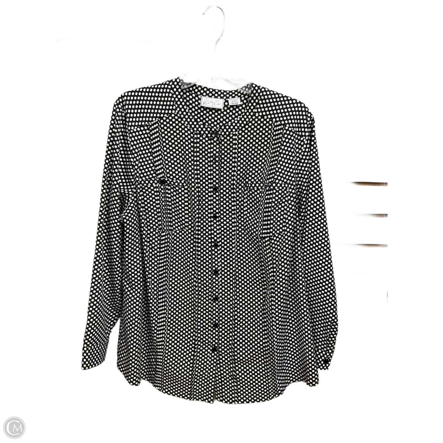 Blouse Long Sleeve By Clothes Mentor In Polkadot Pattern, Size: Xl
