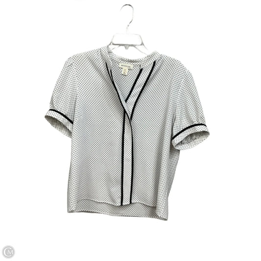 Blouse Short Sleeve By Monteau In Polkadot Pattern, Size: Xl