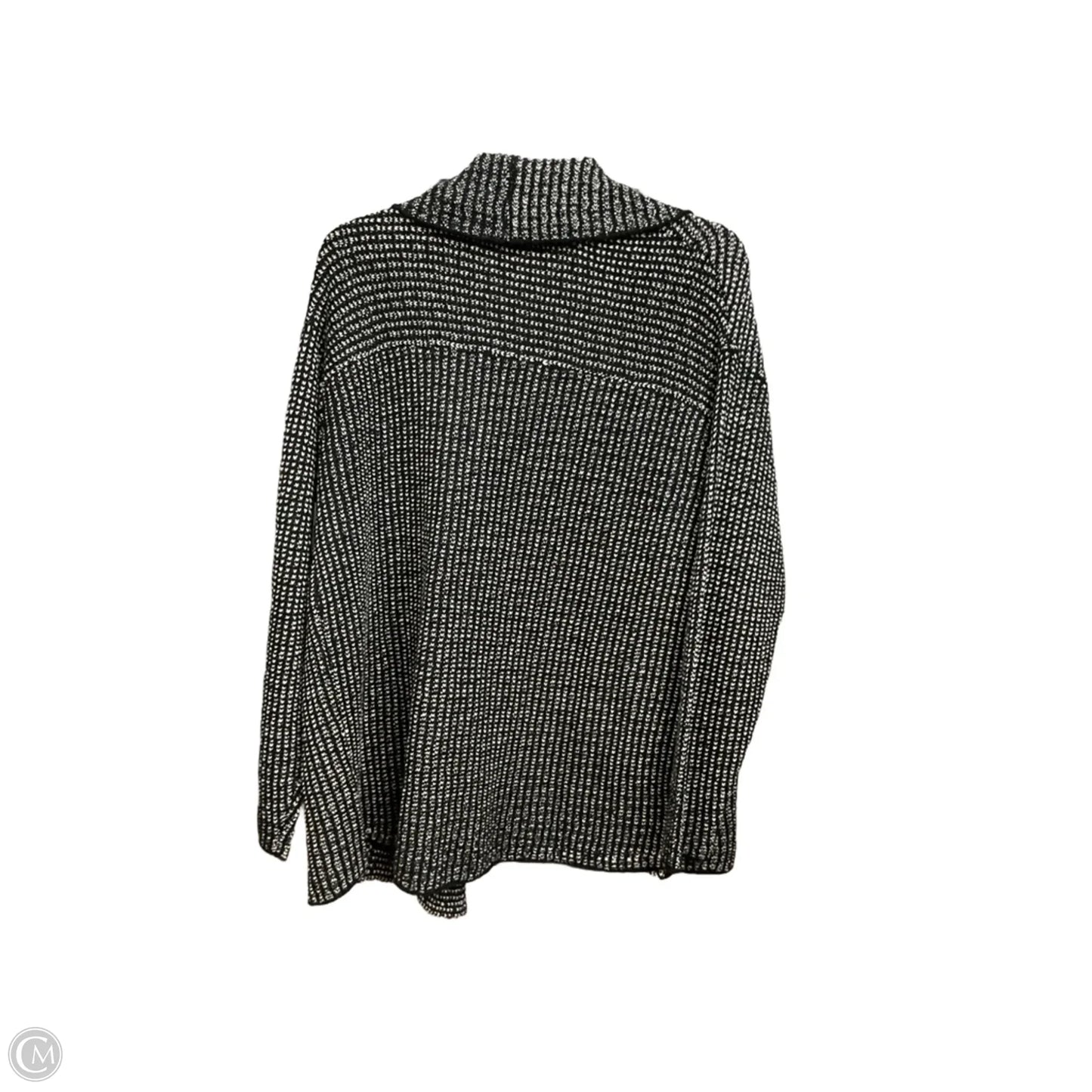 Sweater Cardigan By J. Jill In Black & Cream, Size: L