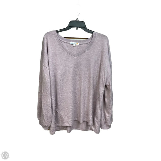 Top Long Sleeve Basic By C And C In Purple, Size: 1x