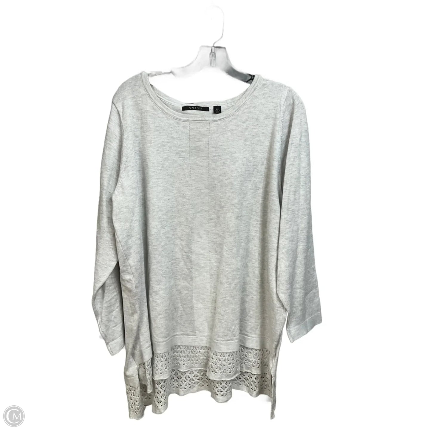 Top 3/4 Sleeve By Cyrus In Grey, Size: 2x