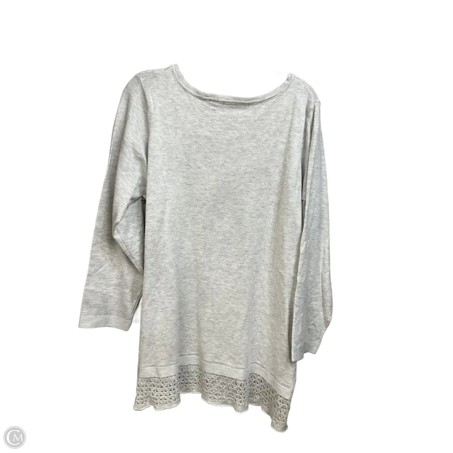 Top 3/4 Sleeve By Cyrus In Grey, Size: 2x