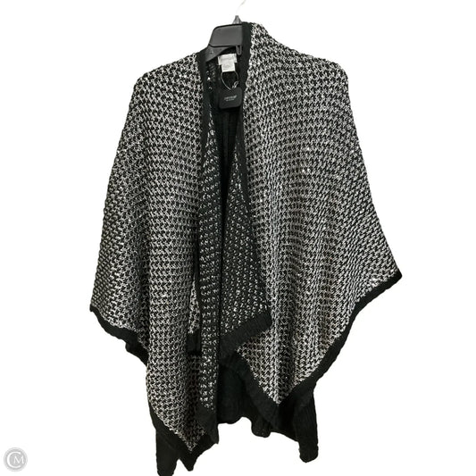 Shawl By Avenue In Black & Silver, Size: Osfm