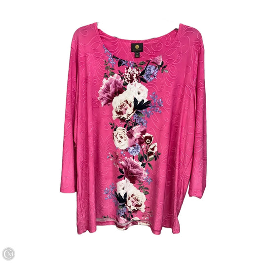 Top 3/4 Sleeve By Jm Collections In Polkadot Pattern, Size: 3x