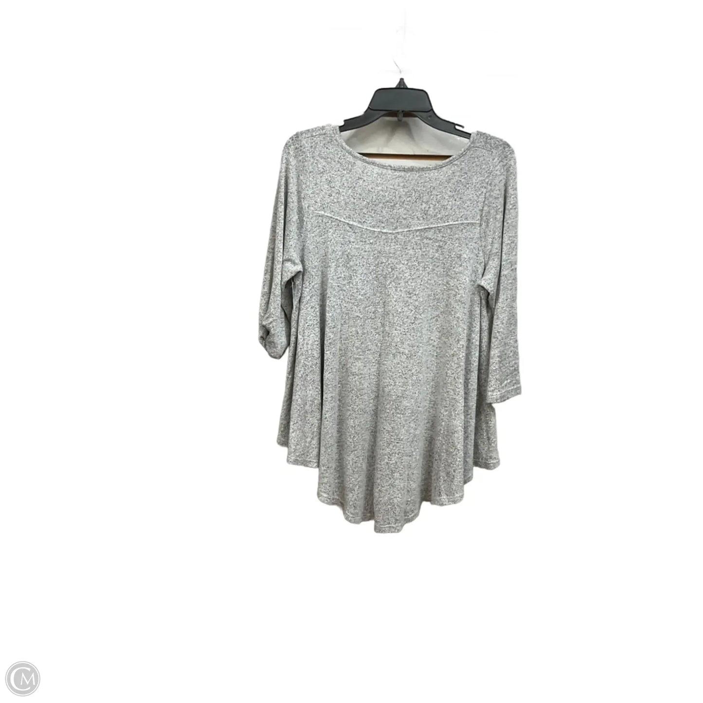 Top 3/4 Sleeve Basic By Green Envelope In Grey, Size: 1x
