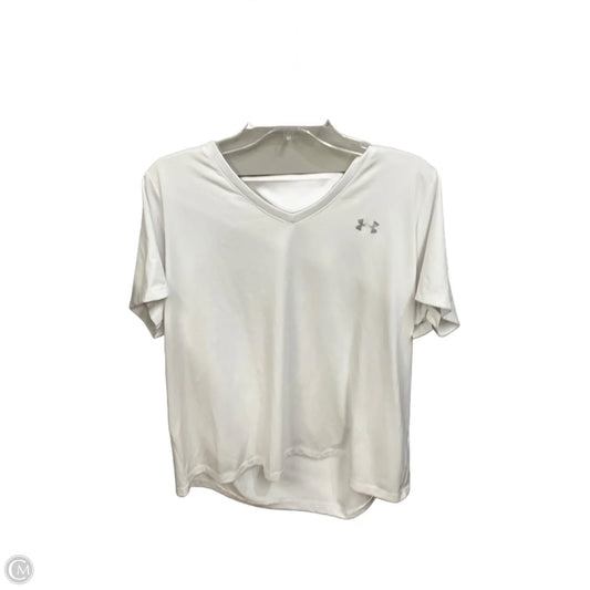 Athletic Top Short Sleeve By Under Armour In White, Size: 1x