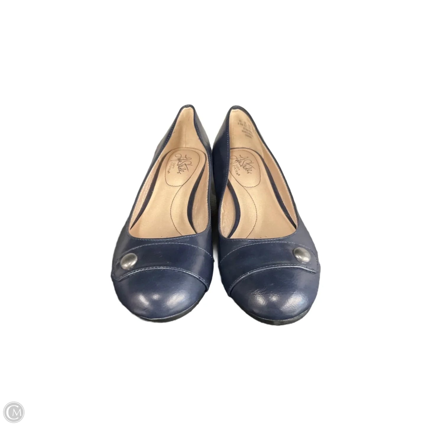 Sandals Heels Wedge By Life Stride In Navy, Size: 8.5
