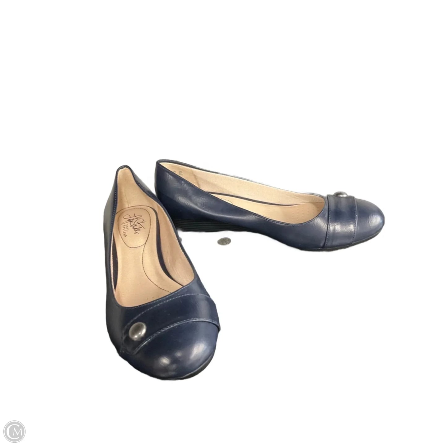 Sandals Heels Wedge By Life Stride In Navy, Size: 8.5