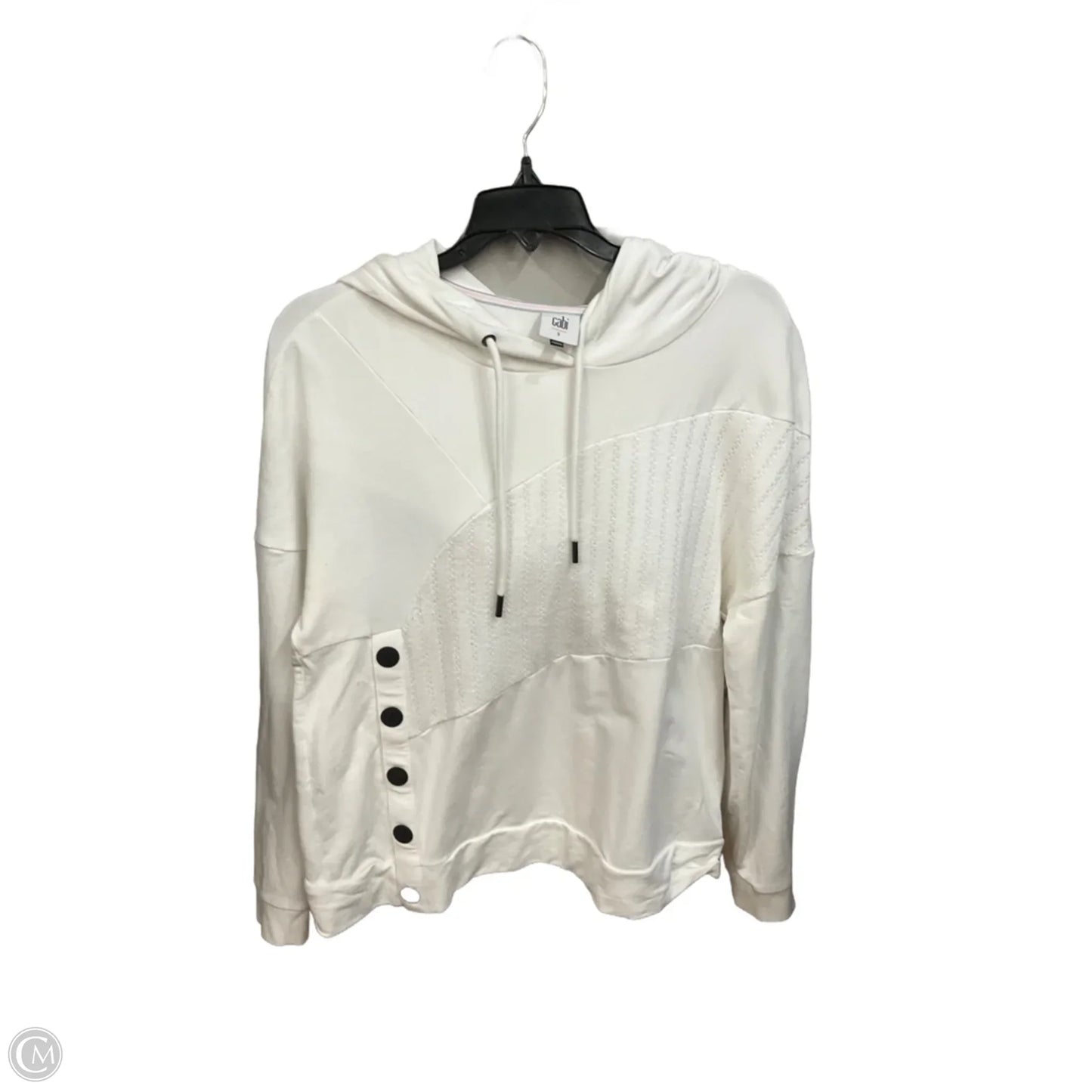 Athletic Top Long Sleeve Hoodie By Cabi In White, Size: S