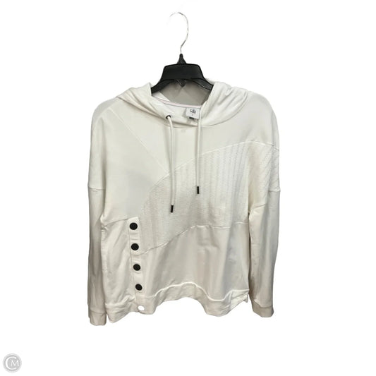 Athletic Top Long Sleeve Hoodie By Cabi In White, Size: S
