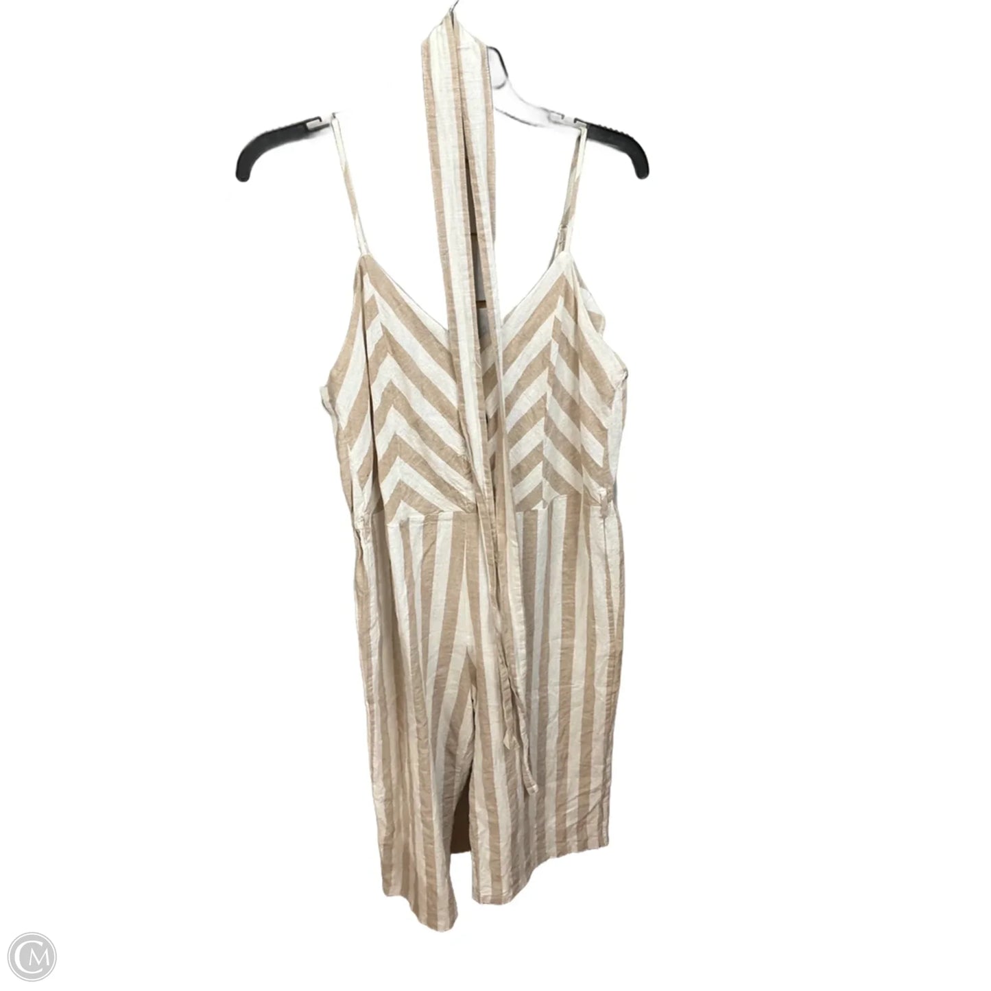 Jumpsuit By Kensie In Tan & White, Size: Xl