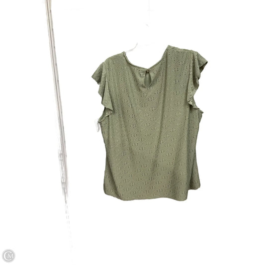 Top Sleeveless By Adrianna Papell In Green, Size: Xxl