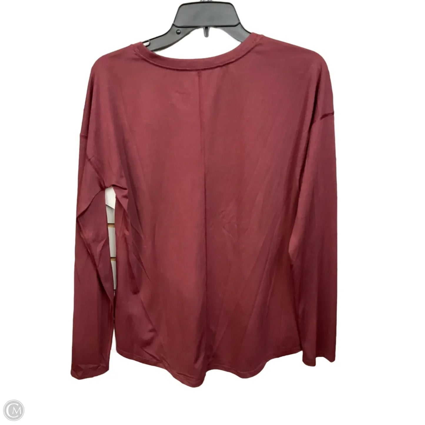 Athletic Top Long Sleeve Crewneck By The North Face In Maroon, Size: M