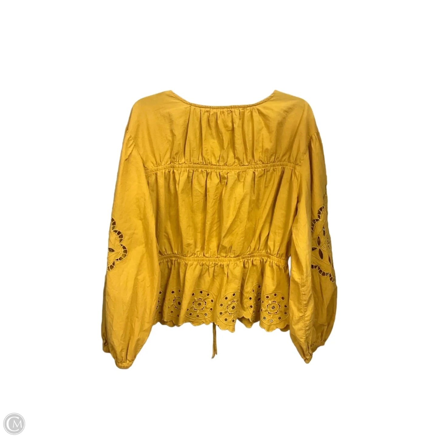 Blouse Long Sleeve By Treasure And Bond In Yellow, Size: M