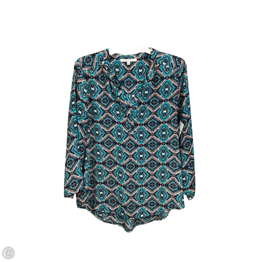 Blouse Long Sleeve By Daniel Rainn In Multi-colored, Size: L