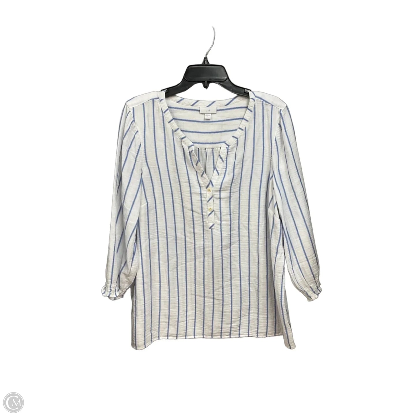Blouse 3/4 Sleeve By J. Jill In Striped Pattern, Size: L