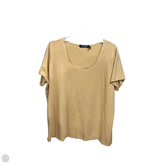 Top Short Sleeve Basic By Lauren By Ralph Lauren In Tan, Size: 2x