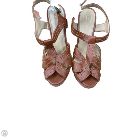Sandals Heels Stiletto By Lc Lauren Conrad In Brown, Size: 9