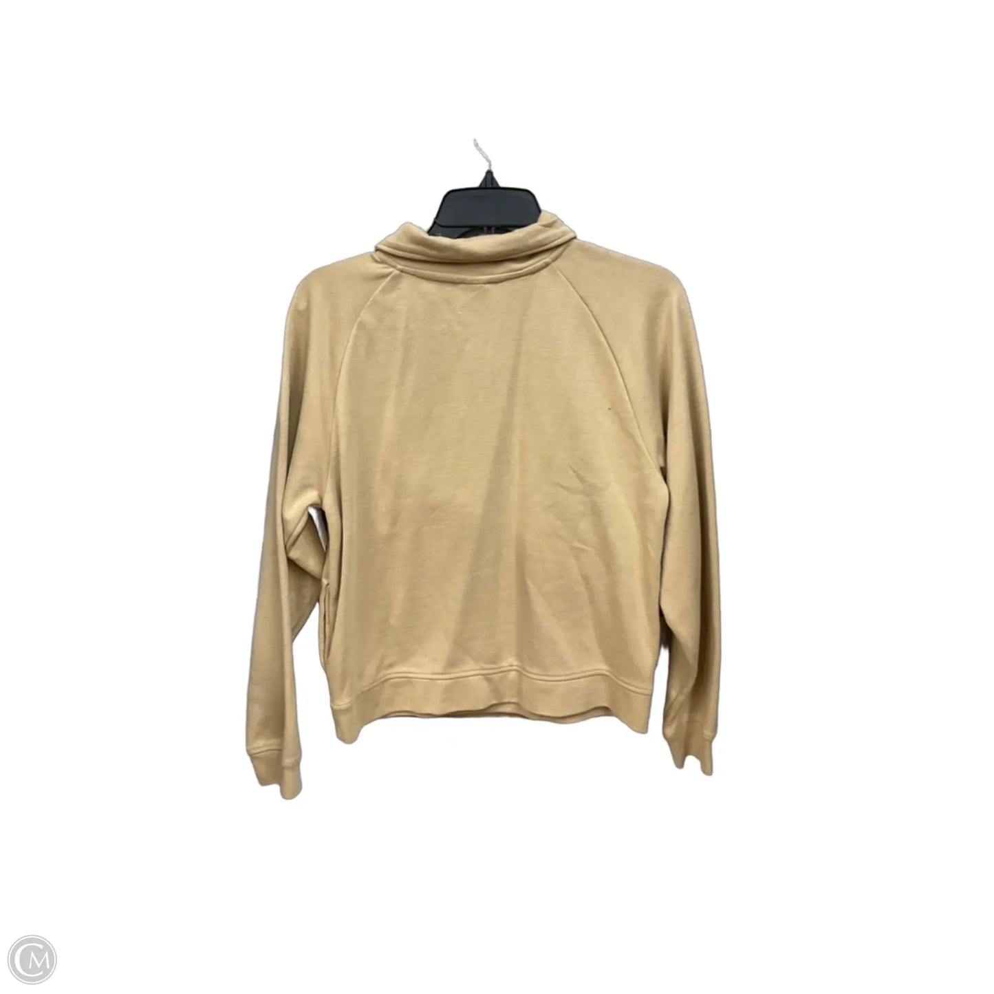 Athletic Top Long Sleeve Collar By The North Face In Tan, Size: S