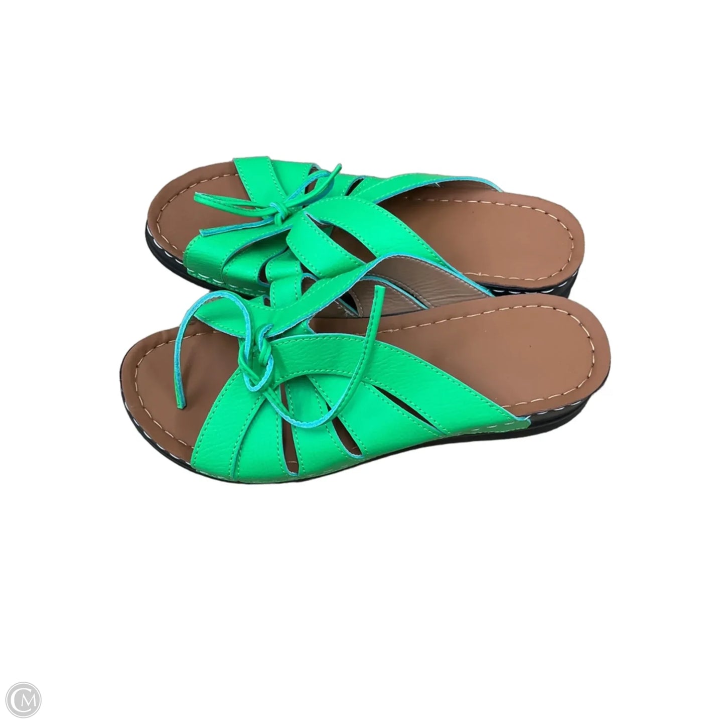 Sandals Flats By Clothes Mentor In Green, Size: 10