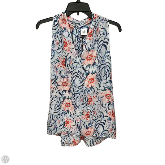 Top Sleeveless By Cabi In Floral Print, Size: M