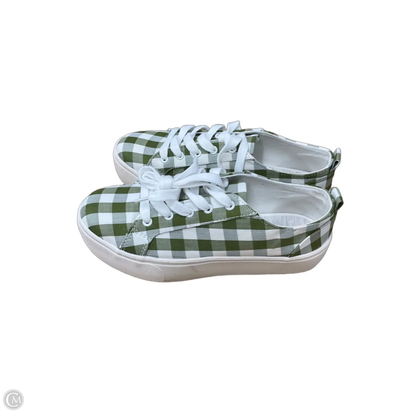Sandals Heels Platform By Soda In Plaid Pattern, Size: 7.5