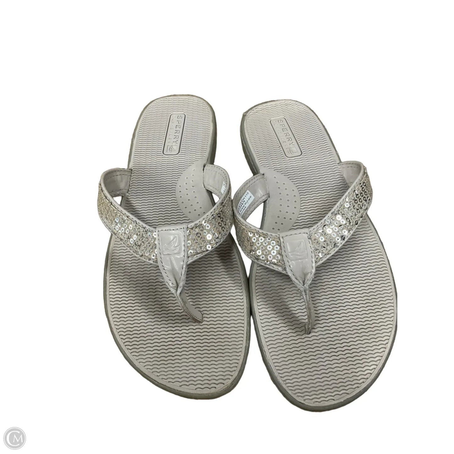 Sandals Flats By Sperry In Grey & Silver, Size: 7
