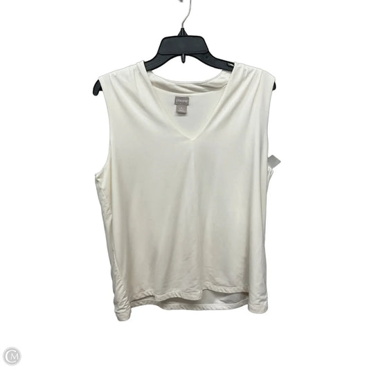 Top Sleeveless By Chicos In Cream, Size: L