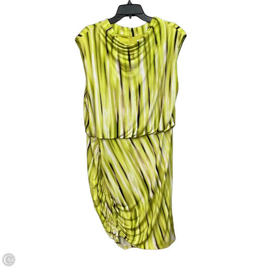 Dress Casual Midi By Calvin Klein In Green & White, Size: 2x