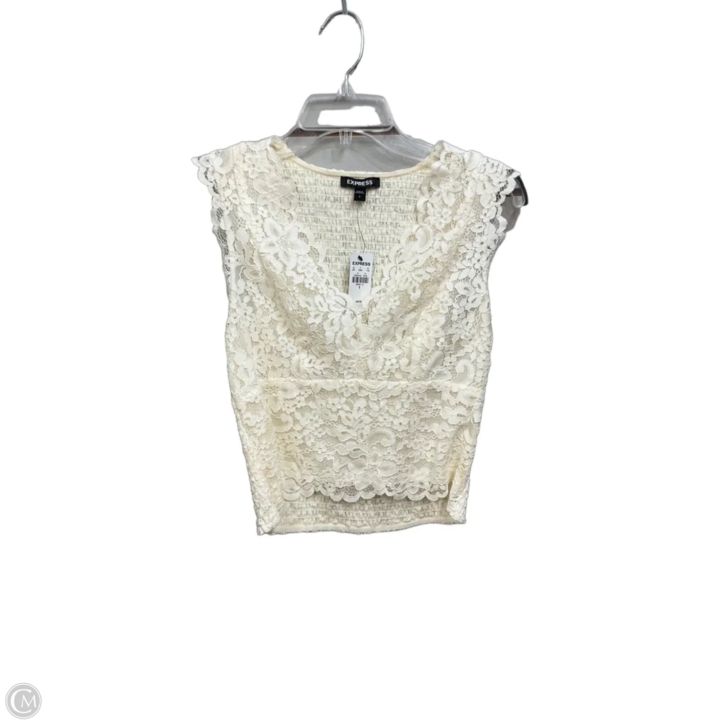 Top Sleeveless By Express In Cream, Size: S