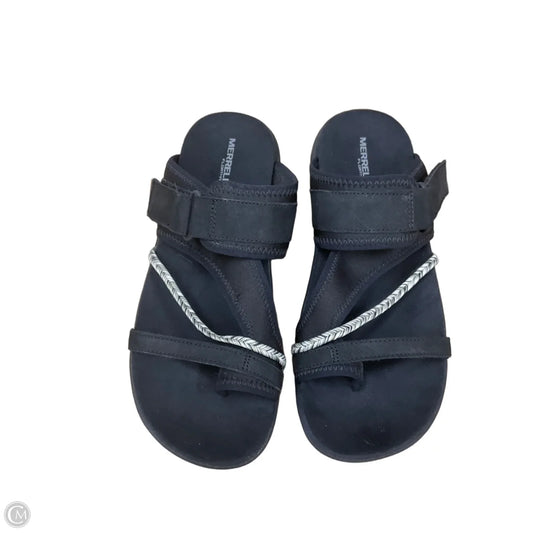 Sandals Flats By Merrell In Black & Cream, Size: 8