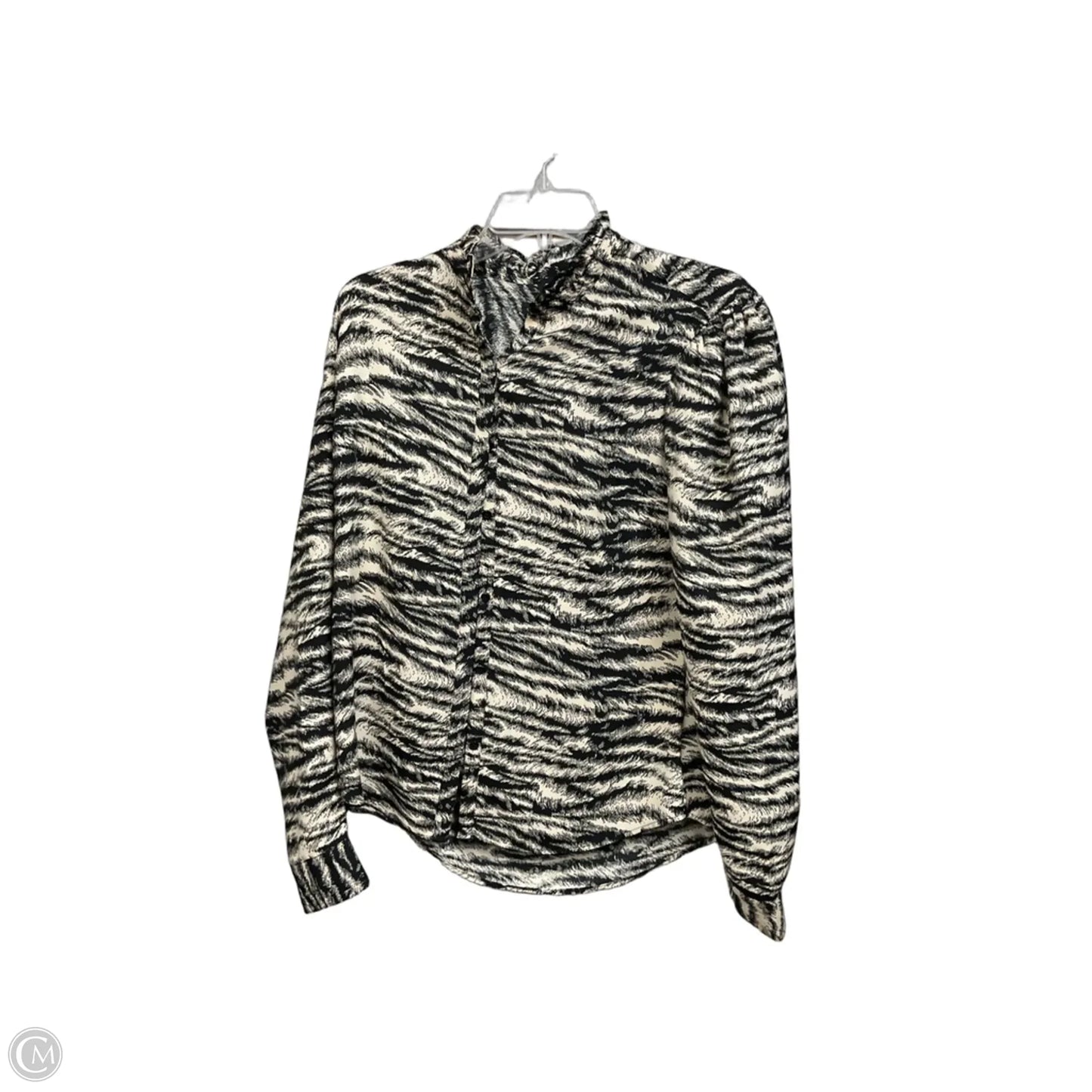 Blouse Long Sleeve By Express In Zebra Print, Size: S