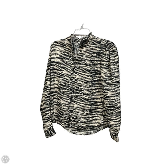 Blouse Long Sleeve By Express In Zebra Print, Size: S