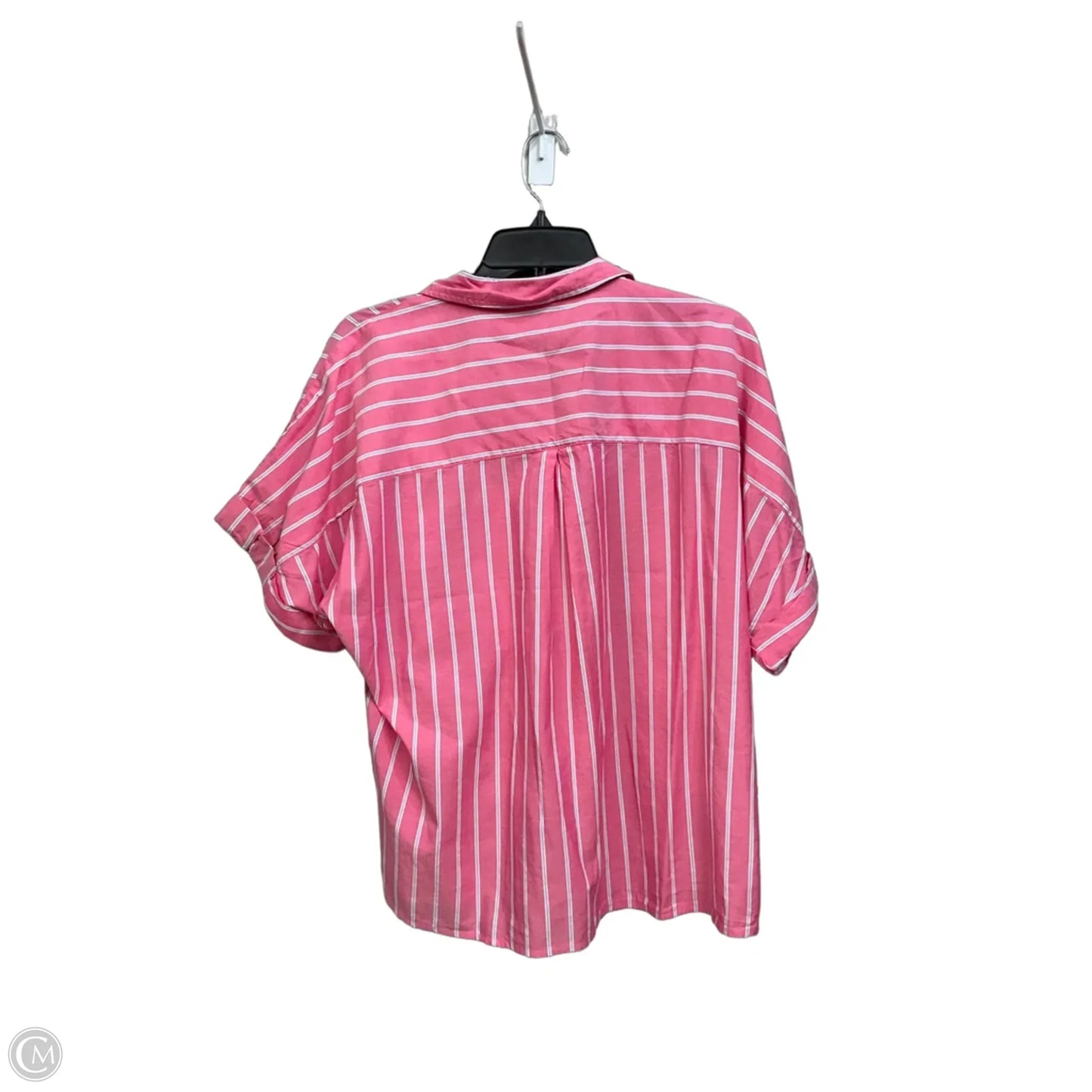 Blouse Short Sleeve By Beachlunchlounge In Striped Pattern, Size: L