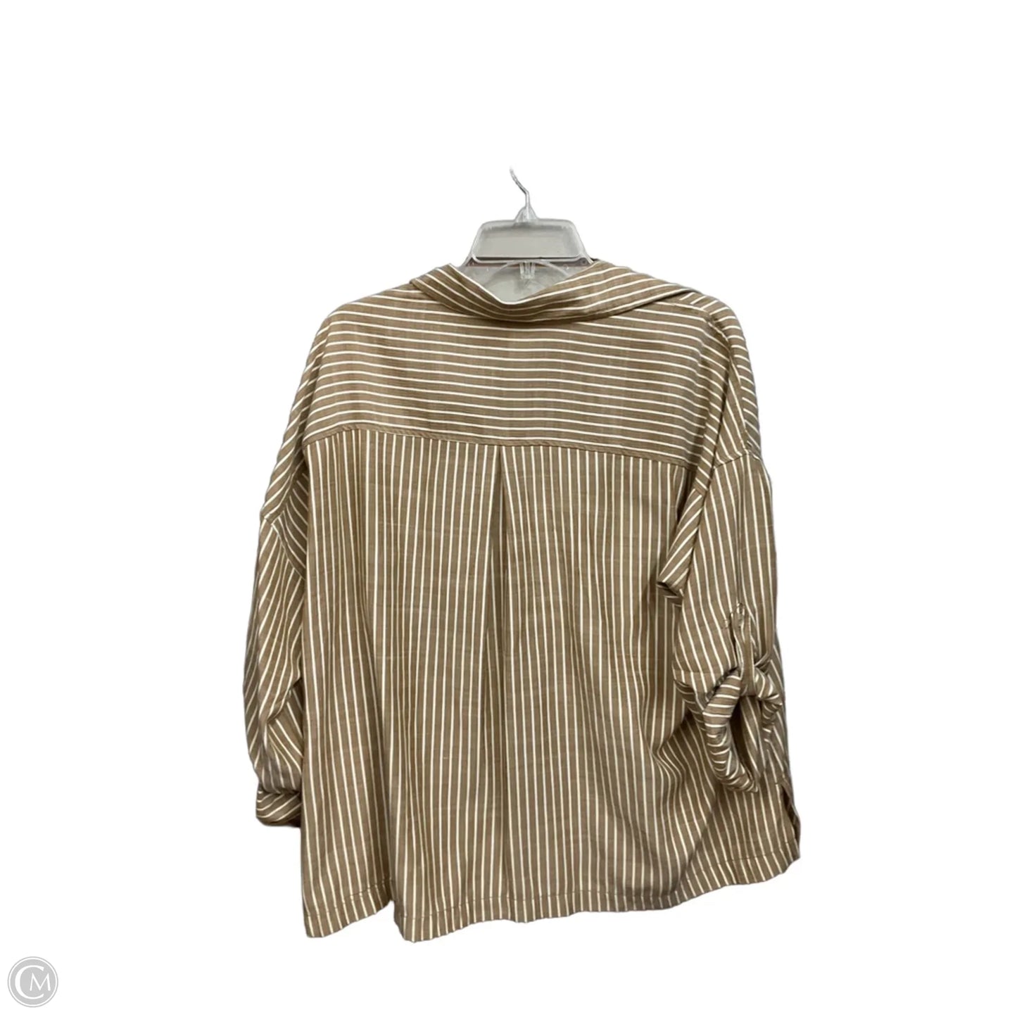 Blouse Long Sleeve By Max Studio In Striped Pattern, Size: L